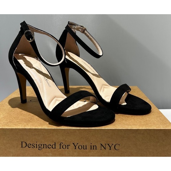 Antonia Saint NY Shoes - Antonia Saint NY Tina Party Stiletto Black Ultra‎ Suede, Size 10.5